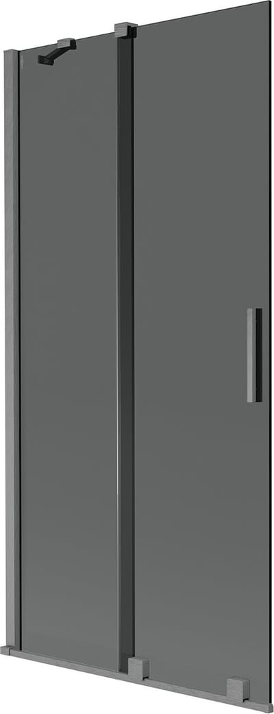 Mexen Velar badwand 2-delig schuifbaar 90 x 150 , grafiet, geweergrijs geborsteld - 896-090-000-41-66