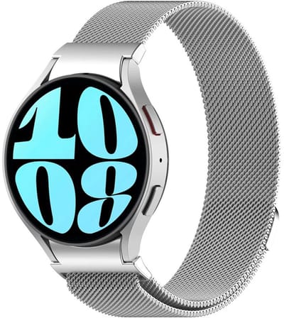 Stravo Milanees bandje - Met Snelkoppeling, Naadloze Pasvorm - Luxe Milanees horlogeband voor Samsung Galaxy Watch 7 (40 & 44mm) / FE / 6 / 6 Pro / 5 / 5 Pro / 4 / 4 Classic - Zilver