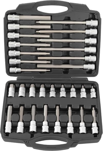 Dopsleutel Set - Binnenzeskant - Klus Klussen - 30 Delig - 1/2 Inch - Mat