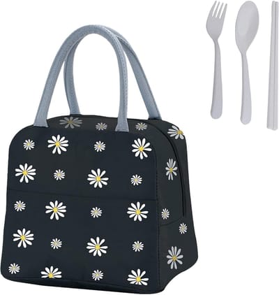 Draagbare lunchtas met bestek - Lekvrije picknicktas voor onderweg - Ideaal voor kamperen en werk