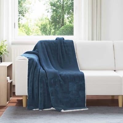 vidaXL - plaid - Marineblauw - 130 - x - 150 - cm - 1 - kg - Fleece