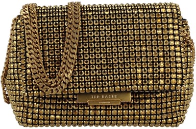 Ted Baker avondtas schoudertas Gliters Crystal Mini Cross Body Bag Gold goudkleurig