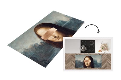 Keukenloper - Loper keuken - Mona Lisa - Leonardo da Vinci - Rosegoud - 120x60 cm - Keukenloper vinyl