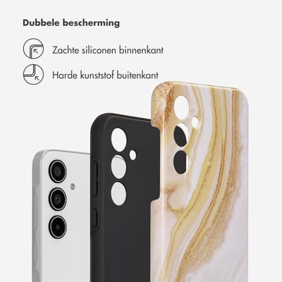 Selencia Hoesje - Geschikt voor Samsung Galaxy A35 - Backcover - Chic Marble Gold