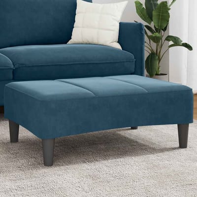 vidaXL - Voetenbank - 77x55x31 - cm - fluweel - blauw