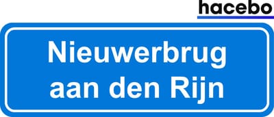 Hacebo - Plaatsnaam Sticker - 29x10 CM - Nieuwerbrug aan den Rijn sticker - Verkeersborden sticker - grappige cadeaus - Nieuwerbrug aan den Rijn