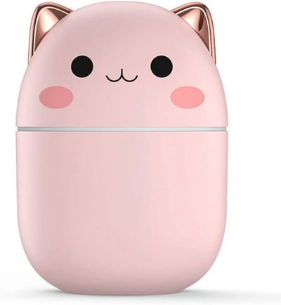 Luchtbevochtiger 200 ml Kawaii Geurverspreider met Nachtlampje voor Slaapkamer en Auto