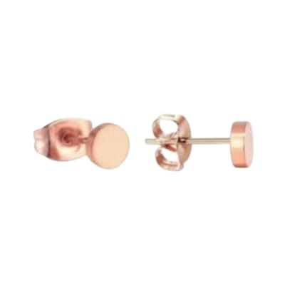 Aramat Jewels | Oorbellen | Rosekleurige Ronde Oorstekers RVS 5mm | | | |5mm | Staal | Kinderen, Volwassenen | Verkleurd niet