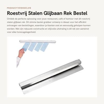 Dailygoods- Glijbaan Rek Roestvrij Staal - Bestel Grabber - Houder - Schuifrek - Eenvoudige Installatie - Inclusief Accessoires - Bestelrek