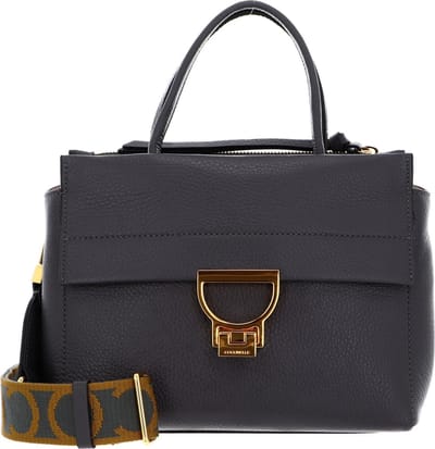 COCCINELLE Leren handtas schoudertas Arlettis Signature Handbag Grained Leather Ardesia donkergrijs