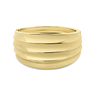 8CB-91433 – CO88 Collection – Bangle met lijnendessin – armband dames - stalen armband - cadeau voor vrouwen
