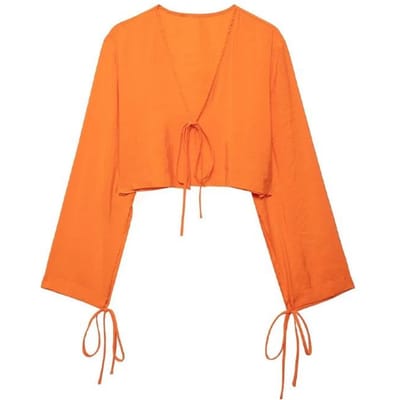 Damesmode Effen Strik Vetersluiting Los T-shirt Vintage V-hals Lange Mouwen Dames Chic Dame Blouse S