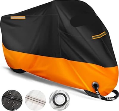 Velox Motorhoes Waterdicht Buiten - Scooterhoes Waterdicht - Zwart-Oranje