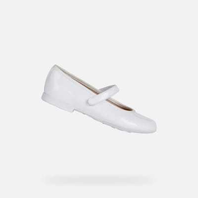GEOX PLIE MEISJES Ballerina's - WIT - Maat 29
