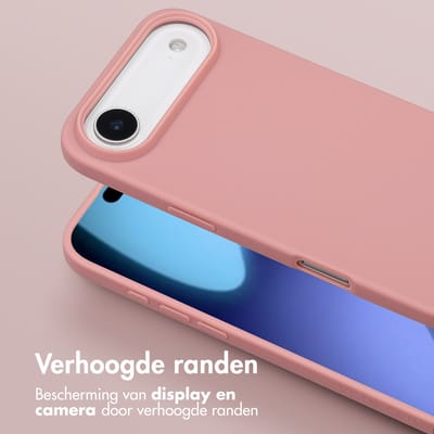 Selencia Hoesje - Geschikt voor Apple iPhone 17 Air - Siliconen hoesje met afneembaar koord - Sand Pink