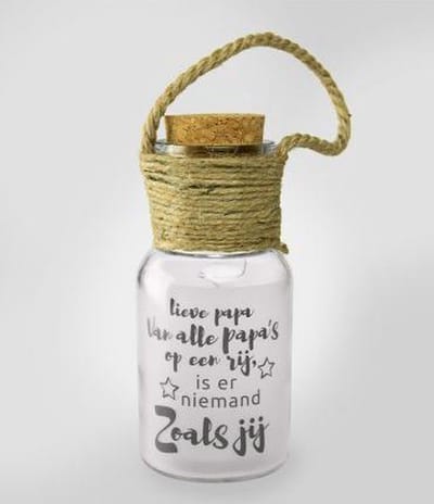 Vaderdag - Star Lights - Lieve papa van alle papa's op een rij, is er niemand zoals jij - In cadeauverpakking met gekleurd lint
