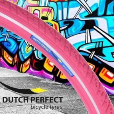 Buitenband Dutch Perfect 28 x 1.40 / 40-622mm anti-lek - roze met reflectie