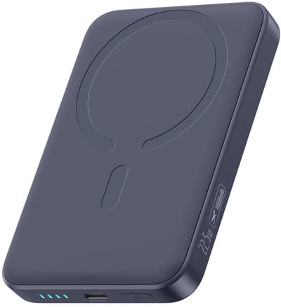 Baseus EnerFill FM11 10000mAh 22.5W MagSafe Compatible Power Bank with Black Basues Simple USB-C 20V/3A 30cm Cable - Dark Gray - 10000 mAh