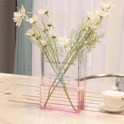 Acryl Boekvaas voor Bloemen - Creatieve Woondecoratie voor Thuis en Kantoor