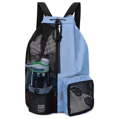 Zwemtas Sporttas Met Trekkoord Rugzak Met Natvak – Multifunctionele Strandtas Voor Zwemmen, Sportschool & Workout Gear - Blauw