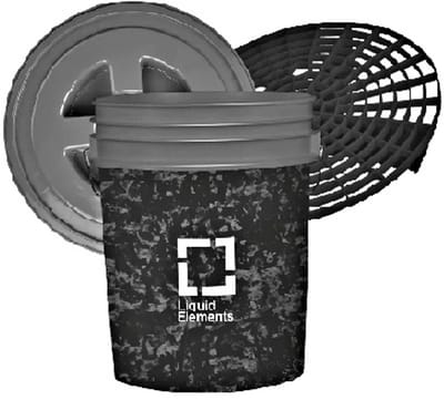 LIQUID ELEMENTS CARBON WASEMMER 20L MET GRIT GUARD EN DEKSEL