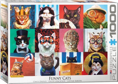 Eurographics puzzel Funny Cats - Lucia Heffernan - 1000 stukjes katten.