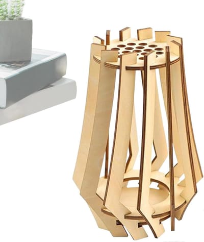 Vaas Puzzel - Houten Boeket Vaas | Rustieke Handgemaakte Houder Elegant Centerpiece Voor Plank Keuken Slaapkamer Open Haard Mantle Salontafel