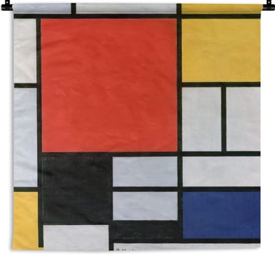 Wandkleed - Wanddoek - Kunst - Mondriaan - Oude meesters - 180x180 cm - Wandtapijt