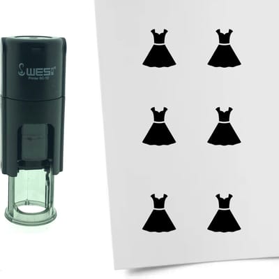 CombiCraft Stempel Jurk 10mm rond - Zwarte inkt