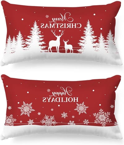 Kerst Kussenhoezen Set van 2, 40 x 81 cm, Perfecte Kerstdecoratie voor Woonkamer en Slaapkamer, Feestelijke Sfeer en Comfort