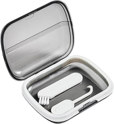 Aligner Houder - Kunstgebit Case - Hygiënisch Opbergen - Lekvrij Ontwerp - 9 8 cm - Transparant Zwart