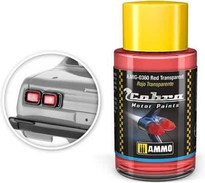 AMMO by Mig Jimenez Hobbyverf Acrylverf - MIG 0360 Cobra Motor Paints - Red Transparent - Matt - Acryl - 30ml Verf potje - 30 ml