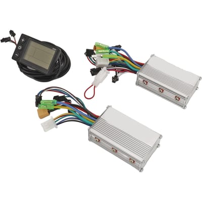 24V 36V 48V 500W 25A Elektrische Fiets Controller Kit Dubbele Aandrijving Snelheidsregeling met Duidelijk LCD Scherm white