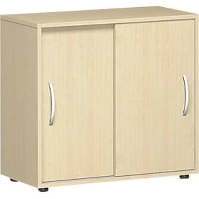 Schuifdeurkast PALENQUE, 2 ordnerhoogten, 1 legbord, B 800 x D 400 x H 752 mm, esdoorn