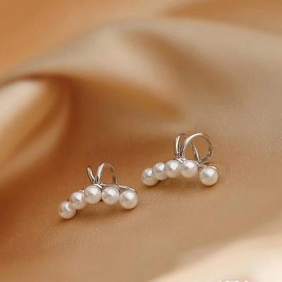 925 Sterling Zilver Multi-Parel Oorclip Vrouwelijk Temperament Zonder Piercing Mode Sieraden EH242 zilver