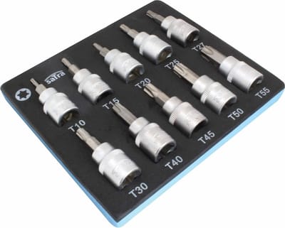 Torxdoppen set - 10 delig - Torxdop met foam inlay - 3/8'' - SATRA