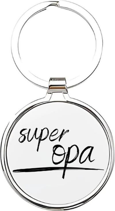 Akyol - super opa Sleutelhanger - Opa - de leukste opa - opa sleutelhanger - grootvader sleutelhanger - sleutelhanger voor opa - familie sleutelhanger - verjaardagscadeautje - cadeau voor opa - grandfather - pake - 4 x 7,5 CM