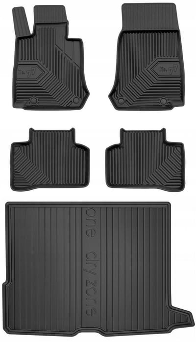 FROGUM 77 Set Automatten en Kofferbakmat - Geschikt voor Mercedes-Benz GLC X253 (2015-2022) - TPE Rubber - Zwart