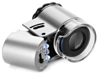 Draagbare 50x High-Definition microscoop voor het taxeren van sieraden met LED-gelddetectielamp en miniloep met hoge vergroting