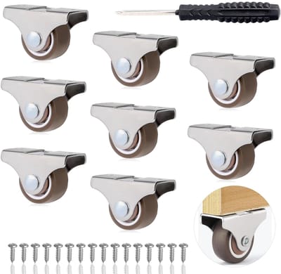 VT Goods - Meubelwielen - Zwenkwielen - Stil en sterk - 25mm - Kleine bokwielen - Geschikt voor meubels en prullenbakken - 8 stuks