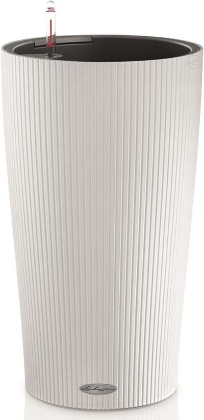 LECHUZA CILINDRO Color 32 - Plantenbak - met uitneembare binnenbak - met bewateringssysteem - ALL-IN-ONE set met LECHUZA-PON - Wit