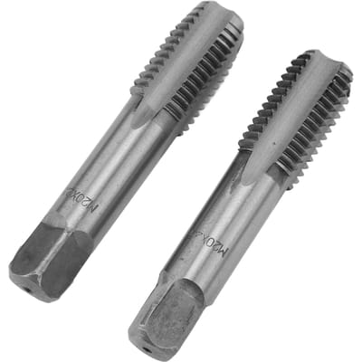2 pièces Taraud à Filet Métrique en Acier Rapide à Canaux Droits Outil de Taraudage à la Main Taraud à Filet M20x2.5 gray
