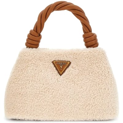 GUESS handtas schoudertas Shaida Top Handle Crossbody Bag Natural / Cognac crème