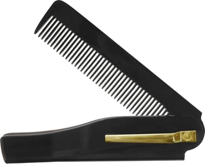 YONO Haar Kam Heren - Opvouwbare Pocket Zakkam - Vlinderkam - Baard - Zwart