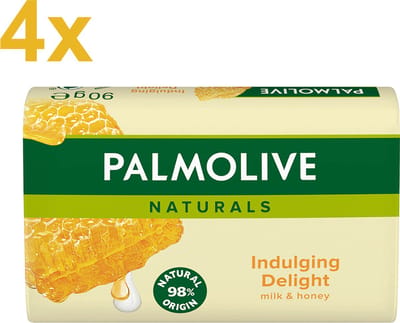Palmolive - Naturals - Indulging Delight - Honey & Milk - Zeepblok - 4x 90g - Voordeelverpakking