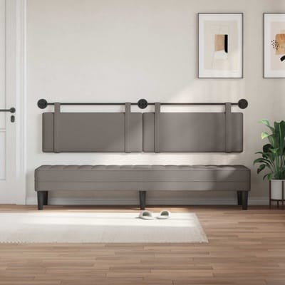 vidaXL - Hangend - hoofdbord - Taupe - Stof