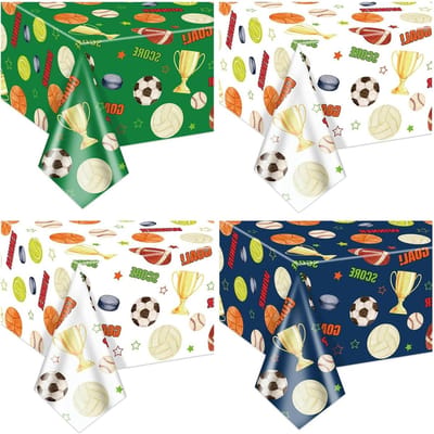 Sport Tafelkleden - Feest Tafelkleden - Sportfeest Decoratie - 4 Stuks Set - 220x130cm - Meerkleurig