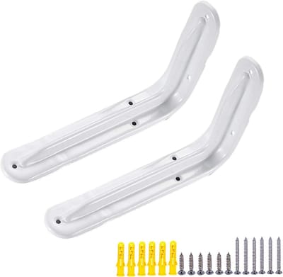 Plankhouders - Wandsteunen - Opbergen - Driehoekige structuur - 120x80 mm - Wit