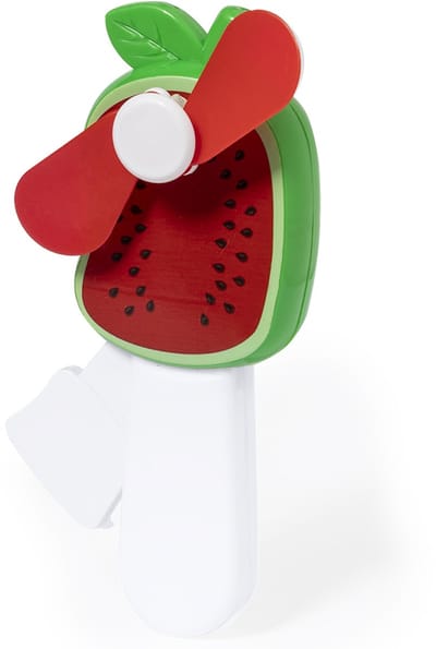 Mini ventilator/handventilator Manhattan - meloen - 7 x 13 x 3 cm -verkoeling in zomer