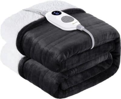 Thuys - Draadloos Warmtedeken – Elektrisch Infrarood Deken – Oplaadbaar – Fibromylagie – Infraroodtherapie – Comfortabel – Wasmachinebestendig – 160x130 CM – Zwart